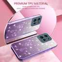 Fofvccv Glitter Case for Moto G 5G 2025 / Moto G Play 4G 2025, Bling Floral Clear Soft TPU Phone Cover with Crossbody Strap & Wrist Lanyard Girls Women for Moto G 5G/G Play 4G 2025 - YSS Purple