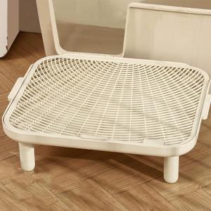 Cat Litter Mat Litter Trapping Mat,22.05"x17.72"Large Litter Box Mat for Cat,Double Layer Washable Plastic Litter Catcher Mat,Easy to Clean,No Slip,Urine-Proof XL Kitty Litter Mats (3.54" High)