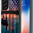 CARLOCA Compatible with Samsung Galaxy S21 Plus Case,Fishing Red USA Flag Samsung Galaxy S21 Plus Cases Graphic Design Shockproof Anti-Scratch Drop Protection Case for Samsung Galaxy S21 Plus