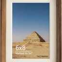 Natural Wood Photo Frames Inspired Tabletop Picture Frame with Mat, Vertical or Horizontal Display (Walnut, 6x8 Matted to 5x7)