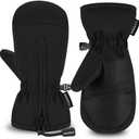 Andake Kids Mittens Toddler Mittens Kids Winter Gloves Warterproof Breathable Windproof Skiing Snowboarding for Boys Girls (XXXS (2-4 years), Black)