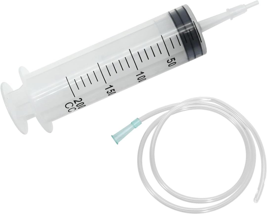 Hoypeyfiy 200ml Large Syringe ,Plastic Syringe with 40 Inches Plastic Tubing for Scientific Labs,Liquid,Plant Irrigation,Perfumes,Inks,Feeding Pets