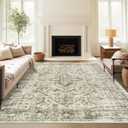 zesthome 8x10 Area Rugs for Living Room,Non-Slip Backing Washable Rugs,Vintage Large Area RugStain Resistant Home Decor Rug (Beige/Brown,8'x10')