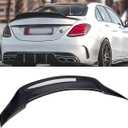 Real Carbon Fiber Rear Spoiler Compatible with 2015-2021 Benz W205, R Style Duckbill Trunk High Kick Tail Deck Lid Splitter Wing Lip fits for C63 C180 C200 C250 C300 C350 C400 C450 C43 AMG