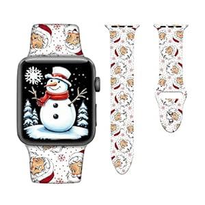 Christmas Watch Bands Compatible with Apple Watch 38mm/ 40mm/ 41mm, Adjustable Pattern Wristbands Soft Silicone Replacement Strap for iWatch Series 7 6 5 4 3 2 1 SE