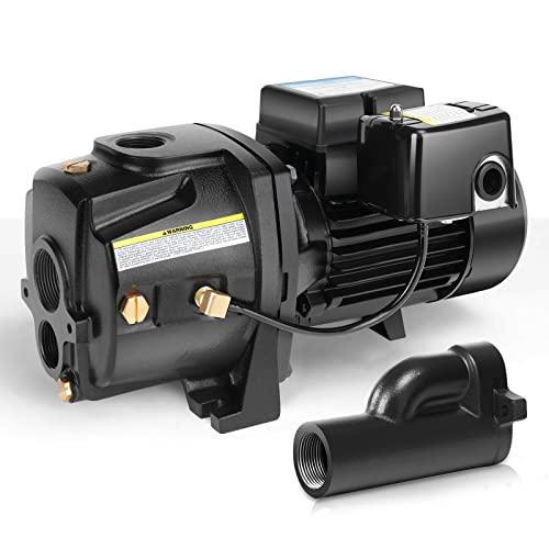 Acquaer 1HP Shallow/Deep Well Jet Pump, Cast Iron Convertible Pump with Ejector Kit, Well Depth Up to 25ft or 90ft, 115V/230V Dual Voltage, Automatic Pressure Switch - Amazon.com