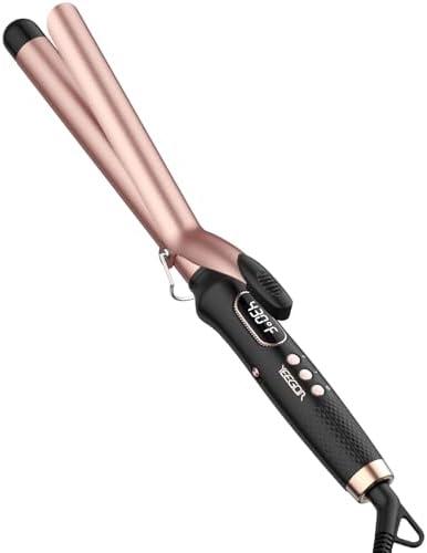 YEEGOR 1 inch Curling Iron, Extra Long Barrel Culing Wannd, 100-240V Dual Voltage Hair Curler for Wave Curls, 12 Temps