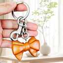 Nkiagsel Bag Charm Cute Bow Tie Styled Bread Keychain Purse Charms for Women, Bag Charms for Handbags Fashion Keychain Gift