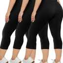 HLTPRO 3 Pack Plus Size Leggings for Women(X-Large - 4X)- High Waist Stretchy Soft Pants for Workout Running Yoga (Black/ Black/ Black) 4XL