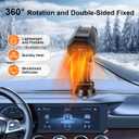 2 x 12v Car Heater, Portable Car Heater, Fast Heating Defogging & Defrosting, 360 Rotary Heating & Natural Wind Car Defroster, Plugs Into Cigarette Lighter (A, Universal)