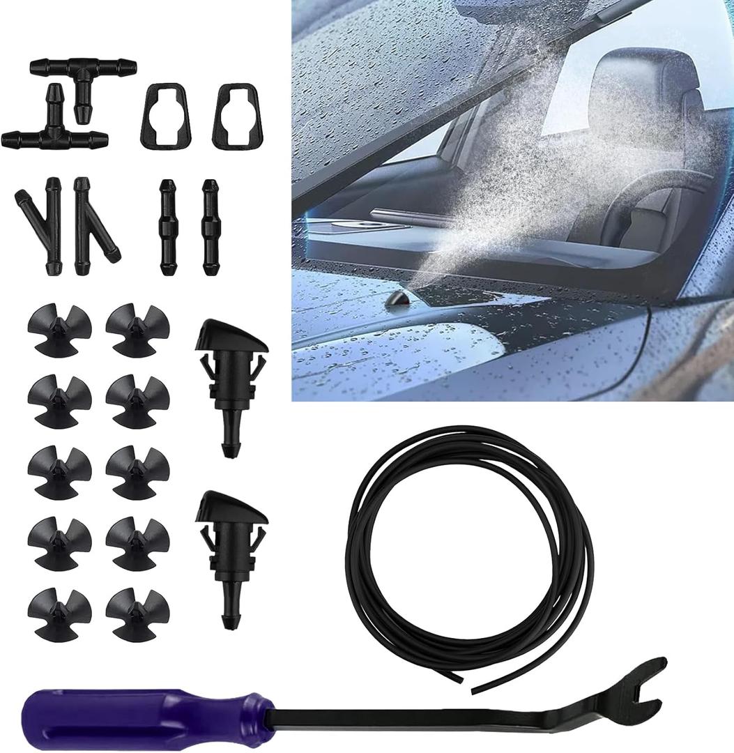 Chrysler Dodge Jeep Ram Windshield Washer Hose Repair Kit with Nozzles