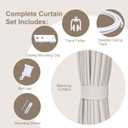 MaKefeile Room Divider Curtains & Flexible Bendable Tracks Set,Privacy Dividers Ceiling Track Curtain Window Blackout Curtains for Living Room Bedroom (W100 × H84 in 1 Panel Beige Drape & White Rail)