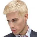 Mens Short Blonde Wigs Natural Layered Costume Natural Looking Synthetic Halloween Cosplay Daily Party Hair Wig