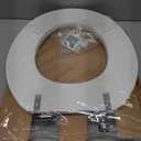 Mayfair Padded Toilet Seat with Chrome Hinges, Soft Vinyl over Wood Core Seat, Made in USA, Round, White