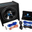 Rockville RV12.1C 600w 12" Loaded Car Subwoofer Enclosure+Mono Amplifier+Amp Kit,Black