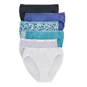 Hanes womens Cotton briefs underwear, 6 Pack - Hi Cut Assorted , 8/XL, Different Colors