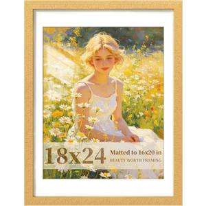 Picrit 18x24 Poster Frame, Picture Frame for Wall Mounting, Gold