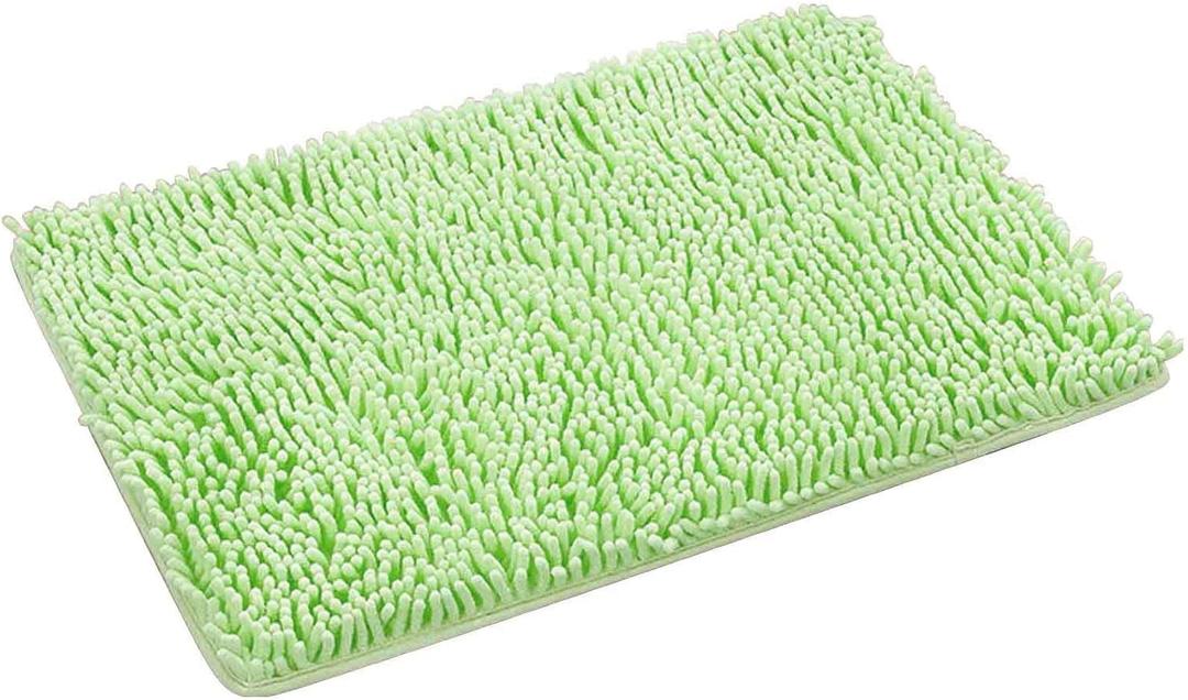 Non-Slip Bath Mat & Kitchen Mat - 20x12, Green & Pink, Soft, Comfortable, Durable & Machine Washable