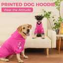 BINGPET Bone Hunter Dog Sweater with Hood and Leash Hole,Warm Fleece Dog Hoodie & Winter Coat for Small to Large Dogs,Cold Weather Pet Clothes(Medium)
