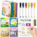 Handwriting Tracing Book - Pen Control Practice Training Books Kit, 296 Reusable Pages with Dry Erase, Alphabet | Count | Draw with Dots, Preschool Learning Activities 4-Stage Workbooks