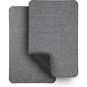 Bath Mat,Ultra Thin Bathroom Rugs,Rubber Bath Mats for Bathroom,No Slip Bath Rugs,Quick Dry,Machine Washable,Low Pile,Absorbent,Shower Outside,Sink,Home Decor Accessories.Dark Grey,1'5"x2'3"(2 Pack)