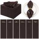 12 Pack Thanksgiving Cloth Napkins Bulk Embroidered Christmas Cloth Napkins Holiday Table Decorations Xmas Party Gifts for Dinners Parties(Brown)