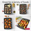 GoodCook 15” x 10.5” Nonstick Carbon Steel Baking Pan & Raised Wire Rack – Pizza Crisper, Crispy Bacon, Multipurpose Cooking Sheet Pan, Cooling Rack, Kitchen Cookware Set, Dishwasher Safe, Dark Grey