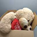 Tezituor Giant Teddy Bear Stuffed Animal 5Ft with Heart, Large Brown I Love You Bear Plush Toys for Kids Gift for Girlfriend