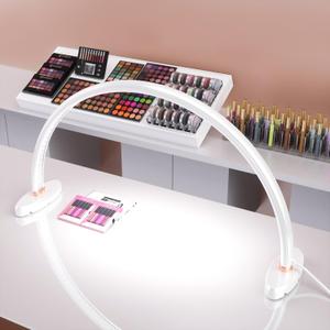 Half Moon Light for Nail Desk, Color Temperature 3000K-6500K, Lamp for Nails Table Can be Used for Manicure Sculpture Handi Crafts etc Lighting,180 Degree Glow Moon Light Nail Tech (16inch White)