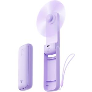 Aecooly Slim Portable Fan, Thin Handheld Fan, USB Rechargeable Mini Personal [24H Max Cooling Time], Battery Powered Small Foldable Pocket for Travel, Summer, Gifts for Women, Girls -Purple