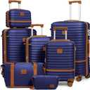 Joyway Luggage Set 7 Piece Suitcase Sets with Spinner Wheel,Hardside Expandable Travel Laggage with TSA Lock(18/20/24/28 Navy)