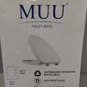 MUU Toilet seat, Slow Close, White heavy duty Toilet Seat with Non-slip Seat Bumpers Easy to Install & Clean PP Material Replacement Toilet Seat Fits All Toilet Brands Elongated Toilets(MU357-PP)