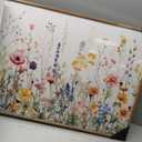 FWIEXA Floral Canvas Wall Art, Framed Wildflower Pictures Wall Decor, Large Flower Prints, Colorful Botanical Artwork, Watercolor Painting 20x40 Inches for Living Room, Bedroom, Office, Home