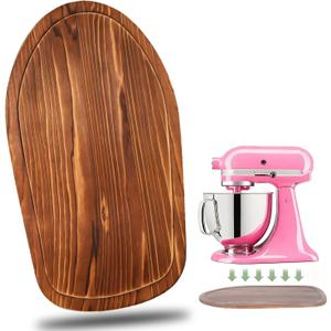 Mixer Slider Compatible with KitchenAid 4.5-5 Qt Tilt-Head Stand Mixer, Pine Wood Appliance Sliding Mat Accessories for Kitchen Aid, Countertop Moving Tray Attachments Fits for KitchenAid Artisan