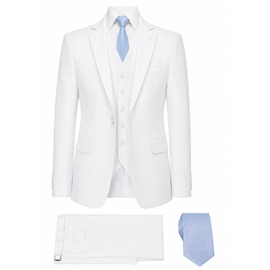 White Suit With Blue Tie Size Large