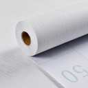 Haimin Grasscloth Textured Wallpaper 24in X 393in Fabric Contact Paper White Wall Paper Linen Peel and Stick Self-Adhesive Thick Vinyl Embossed Film Wallpaper (White)