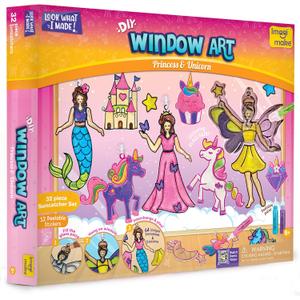 Imagimake Window Art Princess & Unicorn | Suncatcher Kit | Unicorn Toys for Girls Age 5-8 | Craft Kits for Ages 8-12 | Gifts for 5 Year Old Girls | Princess Toys