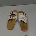 CUSHIONAIRE Lane Cork Footbed Sandals for Women – Comfortable Double Buckle Slip-On with Genuine Suede Footbed & Arch Support Slides for Women Footwear Size 8M