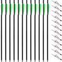 TOPARCHERY 12pcs 20inch Carbon Crossbow Arrows Crossbow Bolts with 4inch Vanes and 12pcs 3 Blades Archery Broadheads 100 Grain Screw-in Arrow Heads Arrow Tips