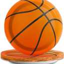 Wiooffen 48 Pcs Basketball Party Plates 7inch Birthday Party Disposable Paper Dessert Plates Supplies Decorations Basketball Theme Plates Tableware for Birthday Baby Shower