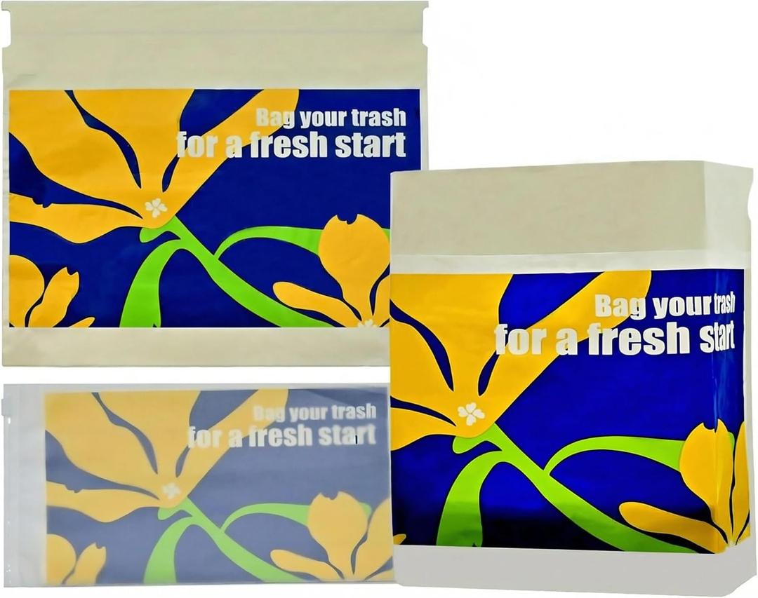 3 x 20PCS Car Trash Bags,Easy Stick-On & Stand Design Disposable Portable Car Garbage Bag, Leak-proof & Smell Proof Vomit Bags for Boat, Plane, Travel, Camping, Bedroom, Study Room, Office and Kitchens