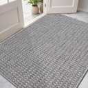 DEXI Dirt Trapper Door Mat, 3.3x10 Washable Doormat, Dirt Resistant and Absorbent, Easy Clean Low-Profile Floor Rugs for Entryway, Front Door, and Inside Entrance, Checkered Grey
