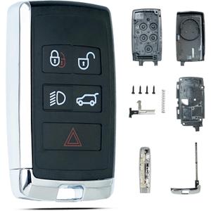 SUPALAND Key Fob Shell Case Replacement for 2018-2023 Land Rover Range Rover Sport Discovery Evoque Jaguar F-Pace F-Type E-Pace I-Pace XE XF XJ Keyless Entry Remote Control 5 Button KOBJXF18A