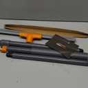 Rubber Floor Squeegee for Concrete Floor, Tile Floor, Metal Aluminium Heavy Duty Garage Shower Floor Squeegee Broom for Removing Water, Commercial Scrubber Mop with Extendable Long Handle (Gray)