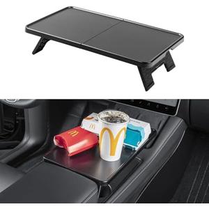 KUNIST Mini Table Tray for 2026 Tesla Model Y Center Console Foldable Food Eating Table Laptop Desk for 2021-2026 Tesla Model Y & 2020-2025 Model 3 Accessories (with Storage Bag