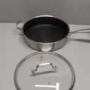 LOLYKITCH 6 Quarts Hybrid Non Stick Tri-Ply Stainless Steel Saut Pan with Lid, 12 Inch Deep Frying Pan, Large Skillet,Induction Cooking Pan, Oven Safe and Detachable Handle 