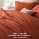 Bedsure Queen Comforter Set - Burnt Orange Soft Bedding for All Seasons, Cationic Dyed Bed Set, 3 Pieces, 1 Queen Size Comforter (90"x90") and 2 Pillow Shams (20"x26"+2")