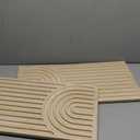 Boho Blush Pink Curtain Panels and 2-piece Geometric Wooden Wall Art 12x24