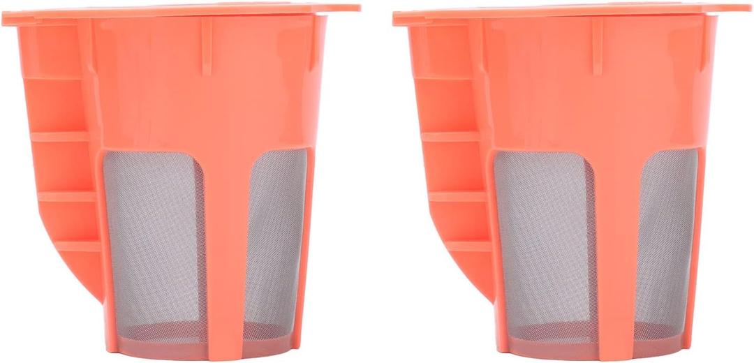 2Pcs Red Reusable Coffee Capsule,Stainless Steel Coffee Capsule Cup,Refillable Coffee Filter Cup Reusable Coffee Capsule Cup for 2.0 K200 K300 K350 K360 K400