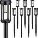 Solar Pathway Lights, Upgrade Dual-Head Solar Lights Outdoor Waterproof, 8 LEDs Auto On/Off Solar Powered Lighting for Garden Yard Landscape Walkway Driveway Lawn Patio, Warm White, 8 Pack